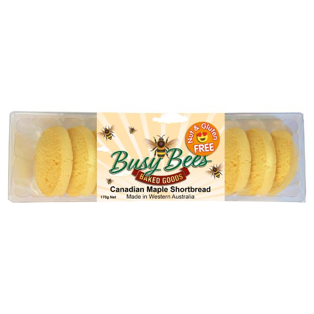 Busy Bees Canadian Maple Shortbread Biscuits 170g