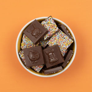 Happy Tummies Easter Squares Mylk Choc & Sprinkles 100g - Happy Tummies Pty Ltd