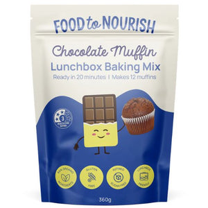 Food to Nourish Chocolate Muffin Lunchbox Baking Mix 360g