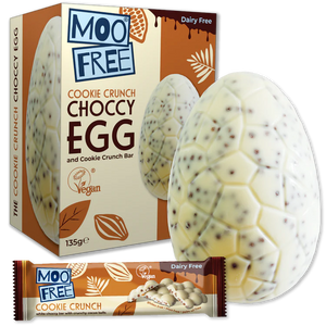 Moo Free White Choccy Egg & Cookie Crunch Bar 135g