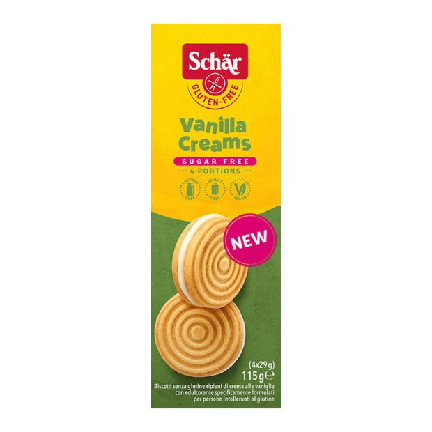 Schar Vanilla Cream Biscuits Sugar Free 115g
