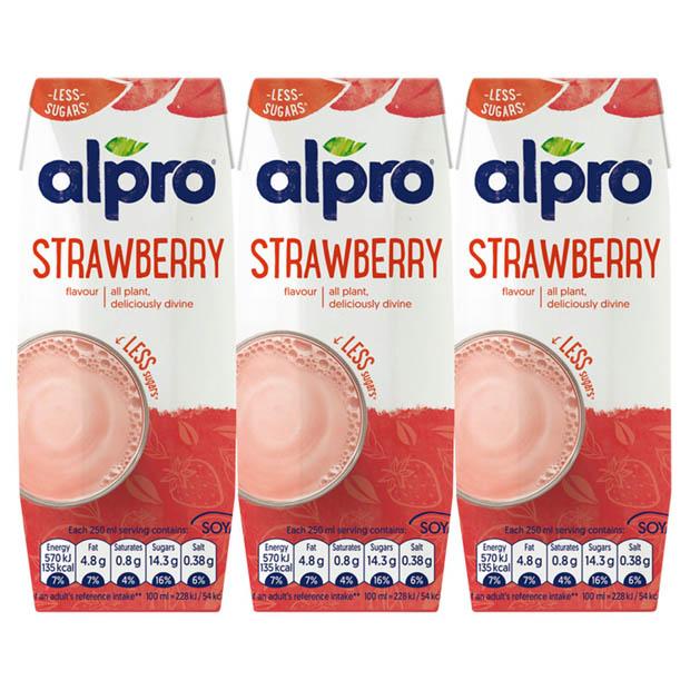 Alpro Soy Milk Drink Strawberry 3 x 250mls