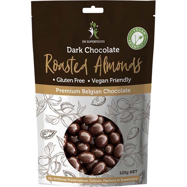 Dr Superfoods Dark Chocolate Roasted Almonds 125g - Happy Tummies