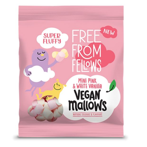 Free From Fellows Vegan Mallows Mini Pink & White 105g **STUCK TOGETHER**