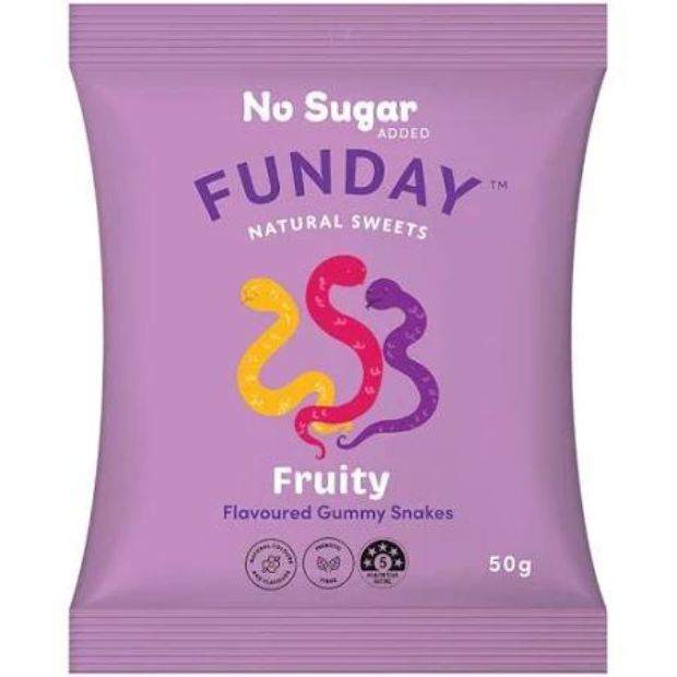 Funday Fruity Flavoured Gummy Snakes 50g