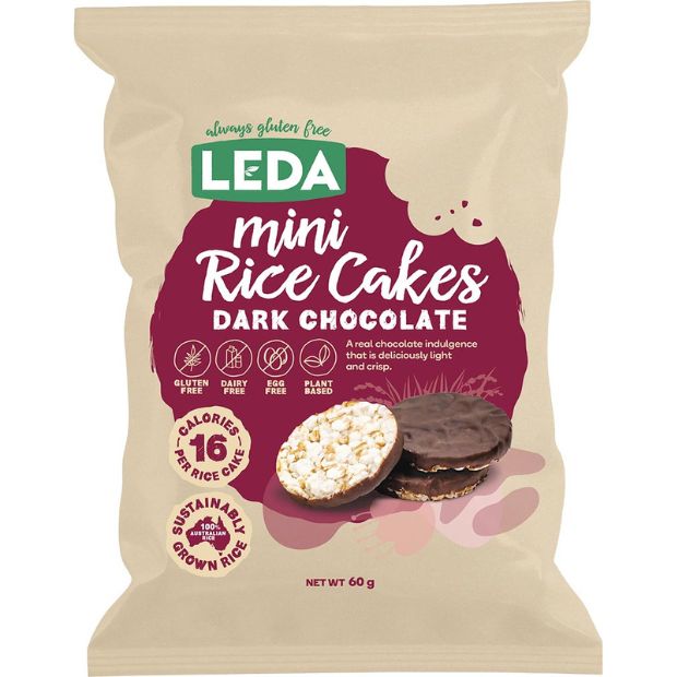 Leda Mini Rice Cakes Dark Chocolate 60g