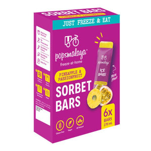 Pops Malaya Freeze-at-Home Sorbet Bars - Pineapple & Passionfruit 6 x 45ml