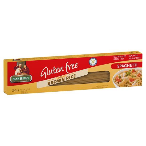 San Remo Gluten Free Organic Brown Rice Spaghetti 250g - Happy Tummies