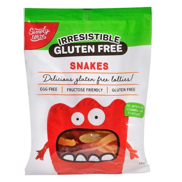 Simply Wize Irresistible Gluten Free Snakes 150g - Happy Tummies