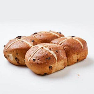 Well & Good Gluten Free Hot Cross Buns x 4 350g - Happy Tummies