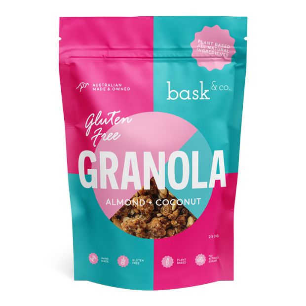 Bask & Co Gluten Free Granola Clusters Almond & Coconut 250g