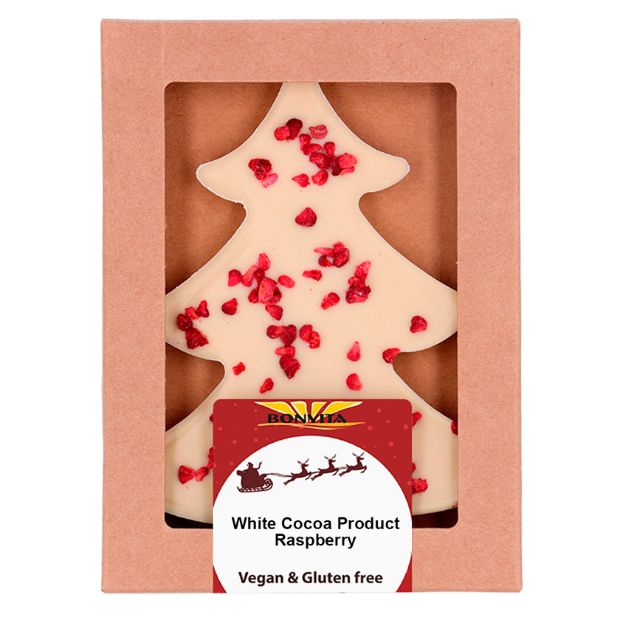 Bonvita White Chocolate Christmas Tree With Raspberry 85g