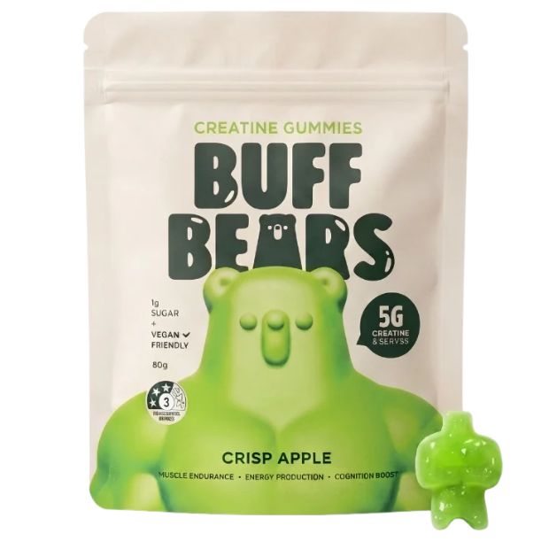 Buff Bears Creatine Gummies Crisp Apple 80g
