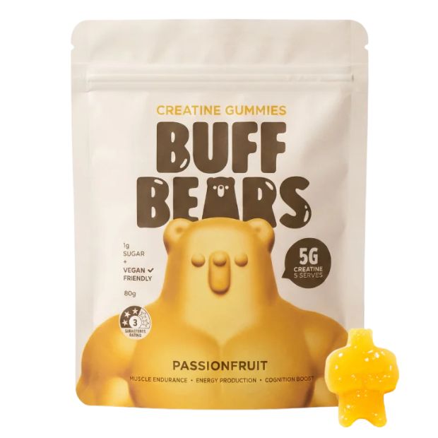 Buff Bears Creatine Gummies Passionfruit 80g