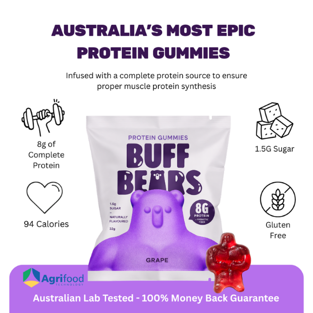 Buff Bears Protein Gummies Grape 32g