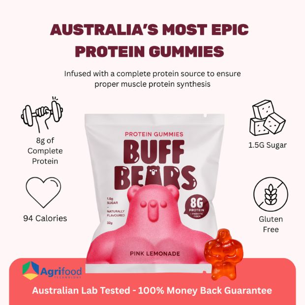 Buff Bears Protein Gummies Pink Lemonade 32g