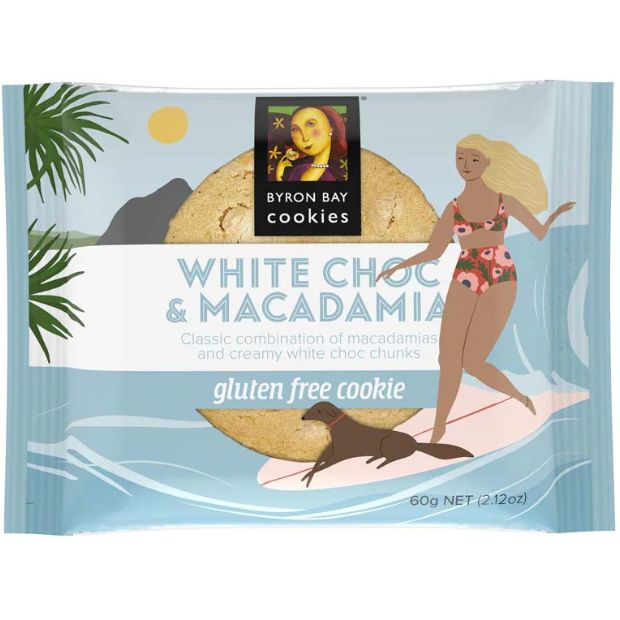 Byron Bay Cookies Gluten Free White Choc & Macadamia Cookie 60g