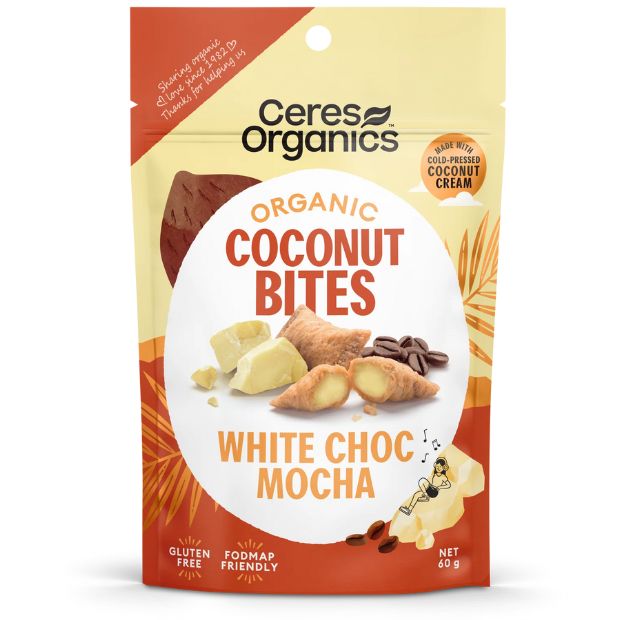 Ceres Organics Coconut Bites White Choc Mocha 60g