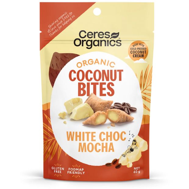 Ceres Organics Coconut Bites White Choc Mocha 60g