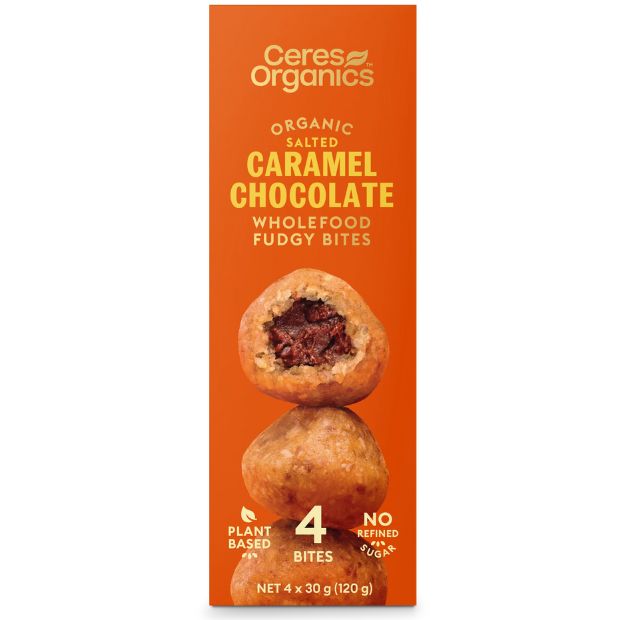 Ceres Organics Fudgy Bites Caramel Chocolate x 4 120g