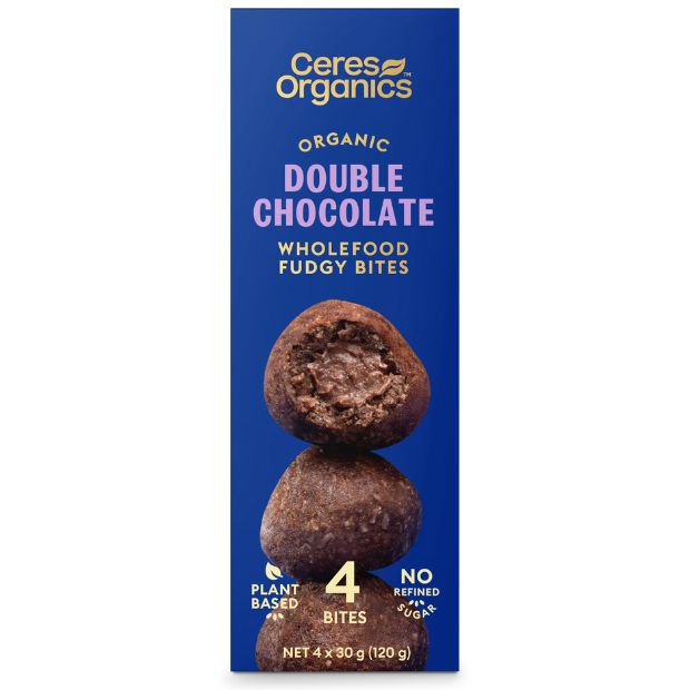 Ceres Organics Fudgy Bites Double Chocolate x 4 120g