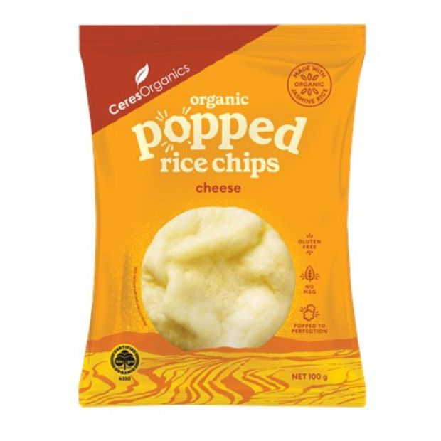 Ceres Organics Popped Rice Chips Cheese 100g