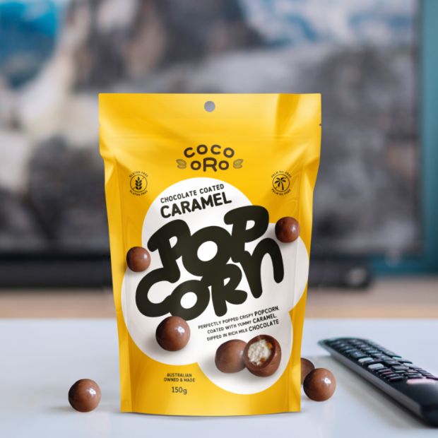 Coco Oro Chocolate Coated Caramel Popcorn 150g