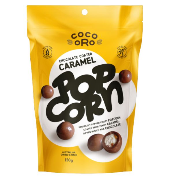 Coco Oro Chocolate Coated Caramel Popcorn 150g