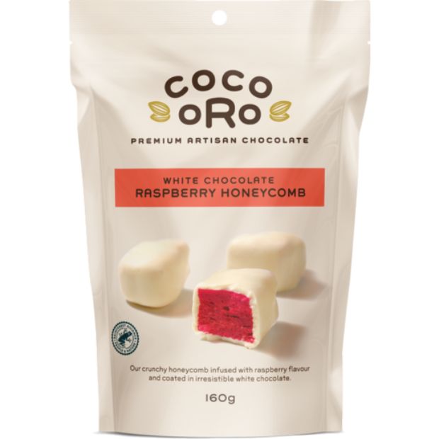 Coco Oro Honeycomb White Chocolate & Raspberry | gluten free chocolate ...