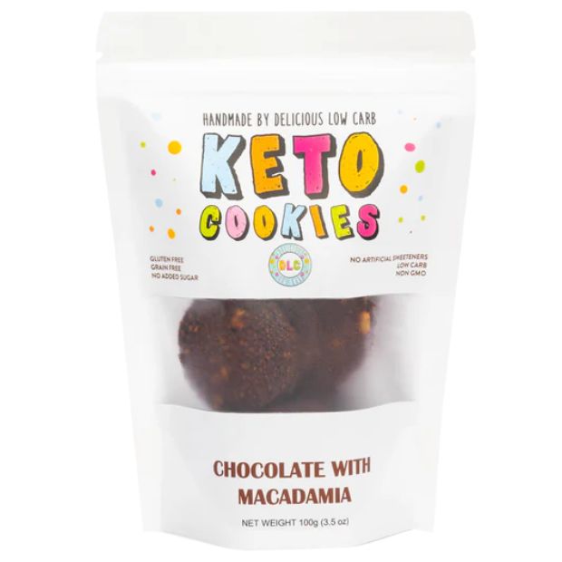 Delicious Low Carb Keto Cookies Chocolate With Macadamia 100g