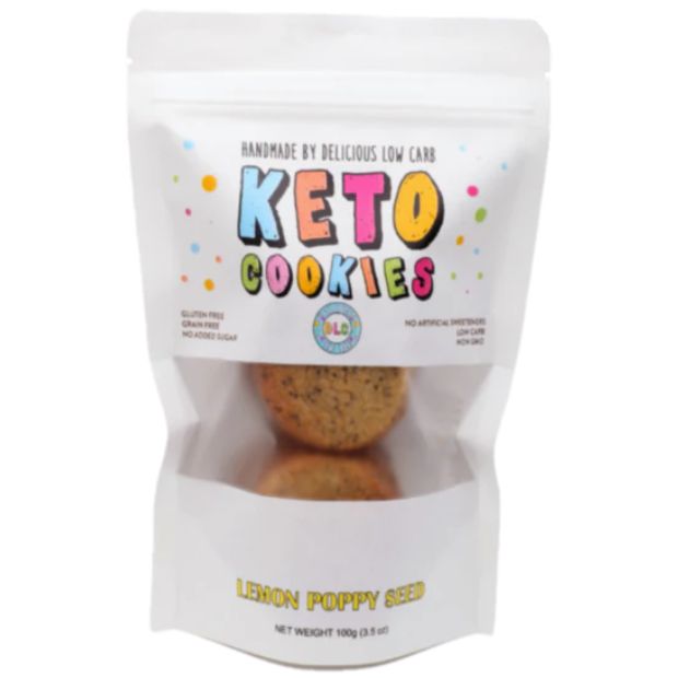 Delicious Low Carb Keto Cookies Lemon Poppy Seed 100g