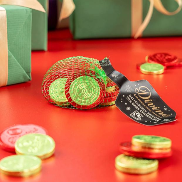 Divine Fairtrade Smooth 70% Dark Chocolate Coins 65g