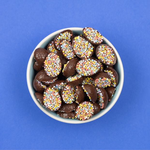 Happy Tummies Mini Easter Eggs Mylk Choc & Sprinkles 100g - Happy Tummies Pty Ltd