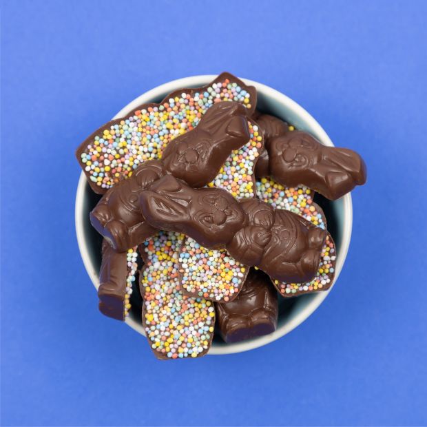 Happy Tummies Easter Bunnies Mylk Choc Sprinkles 100g - Happy Tummies Pty Ltd