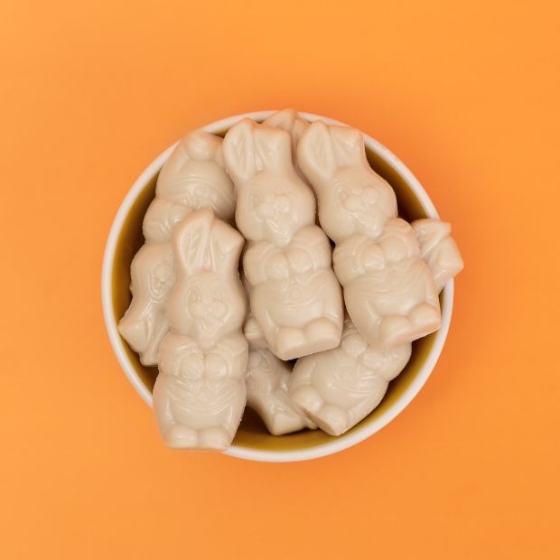 Happy Tummies Easter Bunnies White Choc 100g - Happy Tummies Pty Ltd