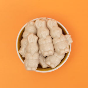 Happy Tummies Easter Bunnies White Choc 100g - Happy Tummies Pty Ltd