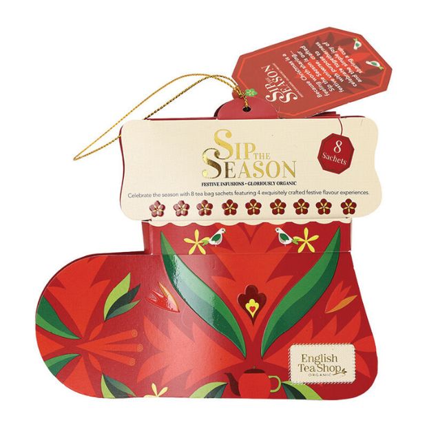 English Tea Shop Santa's Brew Stocking Red