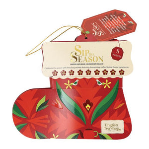 English Tea Shop Santa's Brew Stocking Red