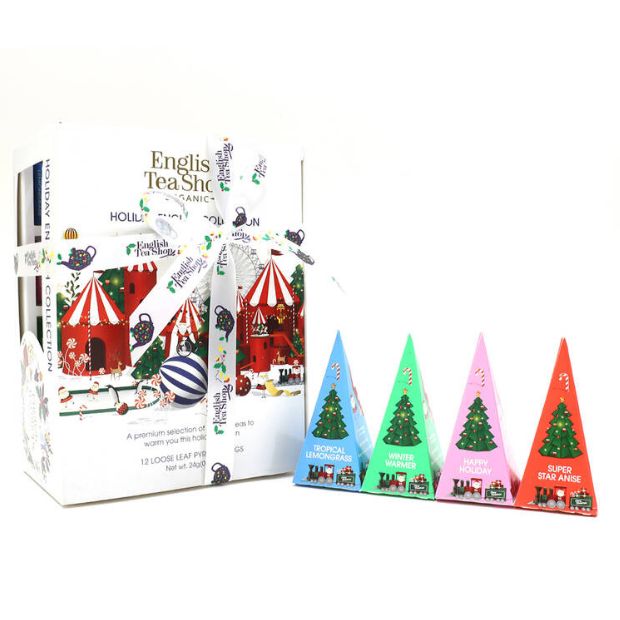 English Tea Shop Organic Holiday White Pyramid Prism Collection