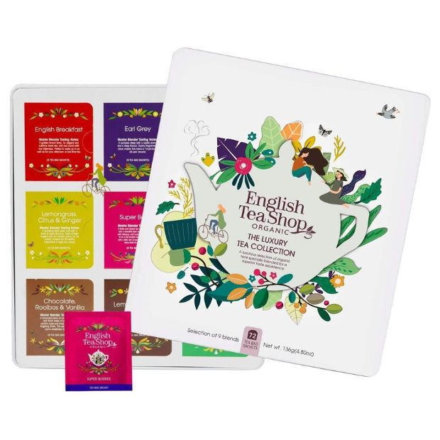 English Tea Shop Organic Luxury Tea Collection White Tin