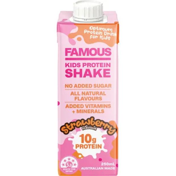 Famous Kids Protein Shake Strawberry 250ml