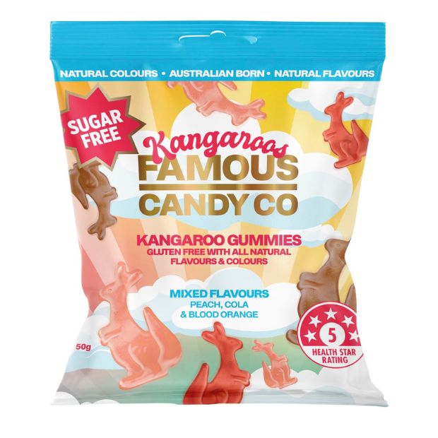 Famous Candy Co Sugar Free Kangaroo Gummies 50g