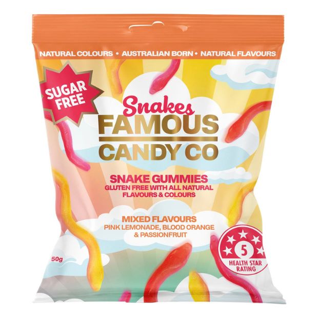Famous Candy Co Sugar Free Snake Gummies 50g