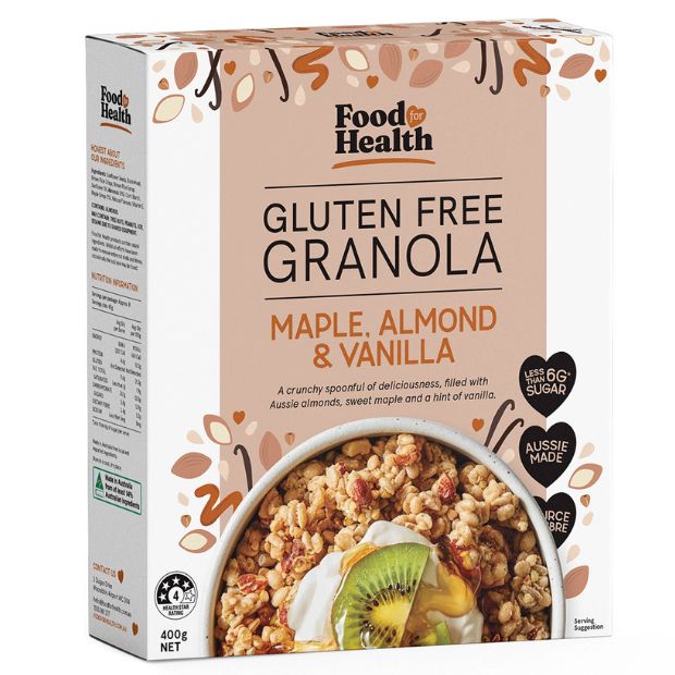 Food for Health Gluten Free Granola Maple, Vanilla & Almond 400g