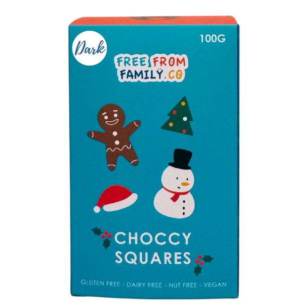 Free From Family Co Christmas Squares Dark Choc 100g