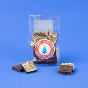 Free From Family Co Christmas Squares Mylk Choc Sprinkles 100g