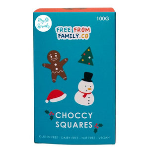 Free From Family Co Christmas Squares Mylk Choc Sprinkles 100g