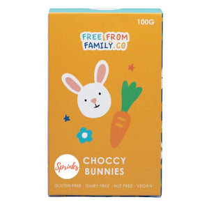 Free From Family Co Easter Bunnies White Choc & Sprinkles 100g