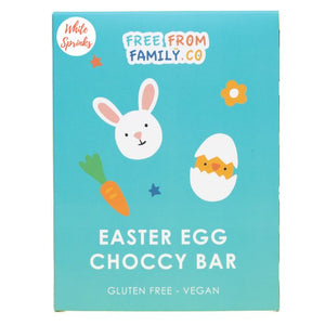 Free From Family Co Easter Egg Bar White Choc & Sprinkles 100g