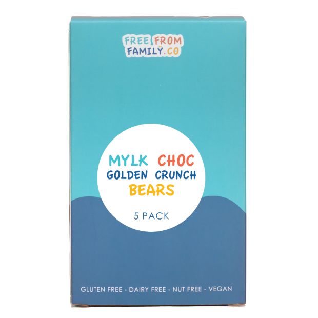 Free From Family Co Bears Mylk Choc Golden Crunch - 5 Pack - 75g